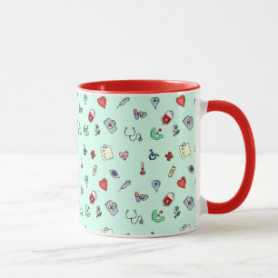 Niedliches medizinisches Icon-Muster Tasse