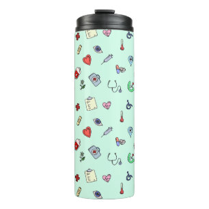 Niedliches medizinisches Icon-Muster Thermosbecher