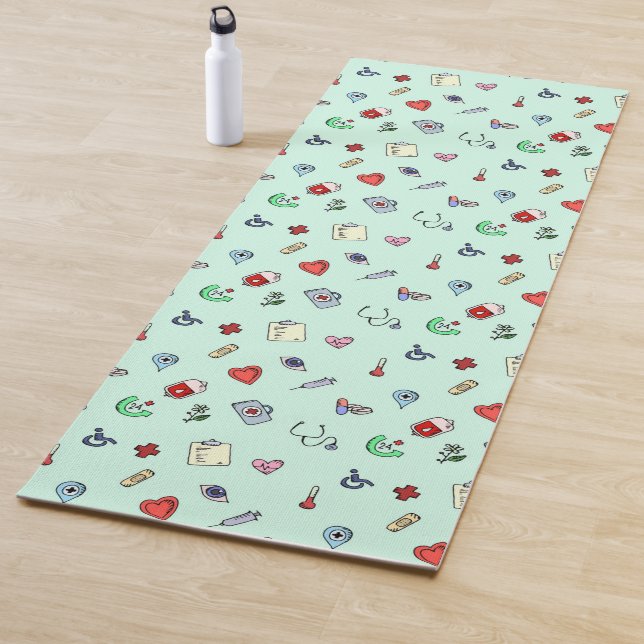 Niedliches medizinisches Icon-Muster Yogamatte (Beispiel)