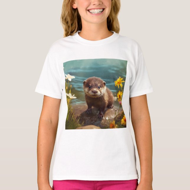 Niedliches Meer Otter T Shirt - Süße Tier Shirts (Vorderseite)