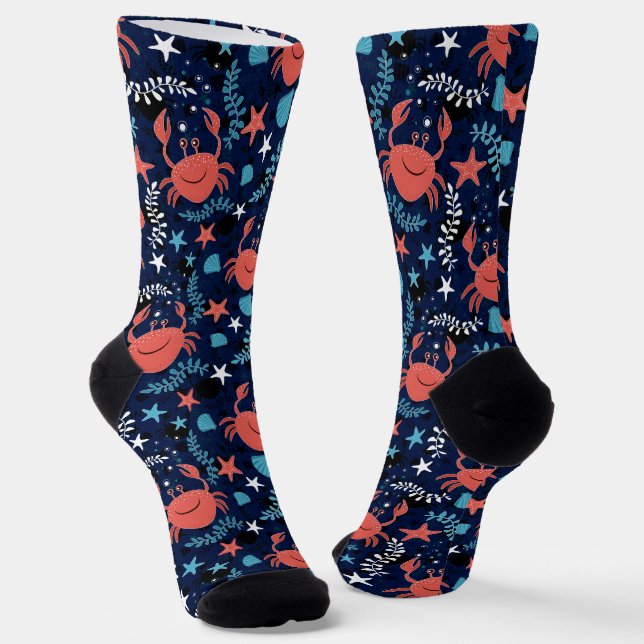 Niedliches Meeresbild mit Krabben. Socken (Gewinkelt)