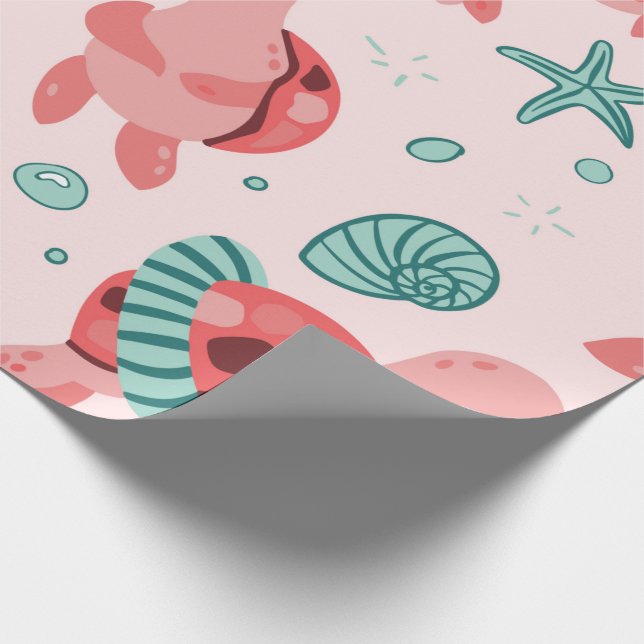 Niedliches Meeresschildkrötenpapier Geschenkpapier (Ecke)
