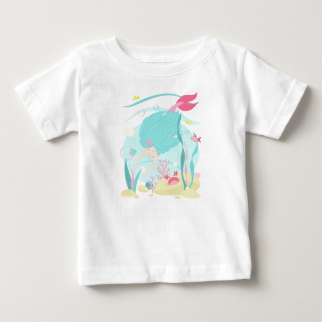 Niedliches Meerjungentauchen Baby T-shirt (Vorderseite)
