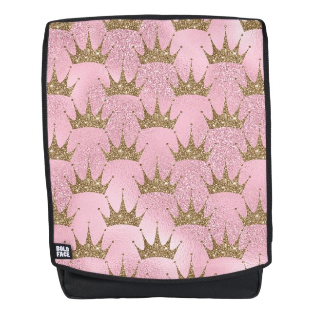 Niedliches Meerjungfrau Gold Glitzer Tiara Golden  Rucksack (Vorderseite)
