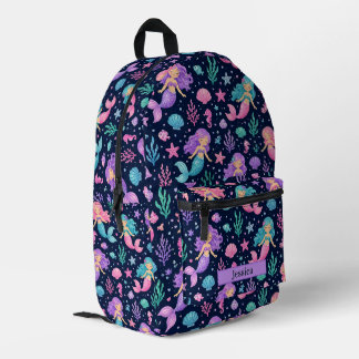 Niedliches Meerjungfrau-Muster Bedruckter Rucksack
