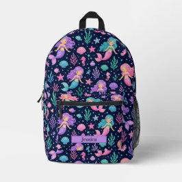 Niedliches Meerjungfrau-Muster Bedruckter Rucksack
