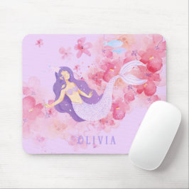 Niedliches Meerjungfrau Rosa Unterwasser für klein Mousepad