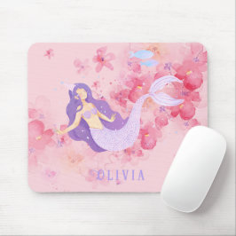 Niedliches Meerjungfrau Rosa Unterwasser für klein Mousepad