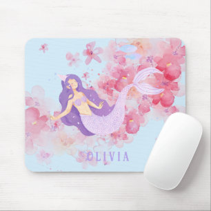 Niedliches Meerjungfrau Rosa Unterwasser für klein Mousepad