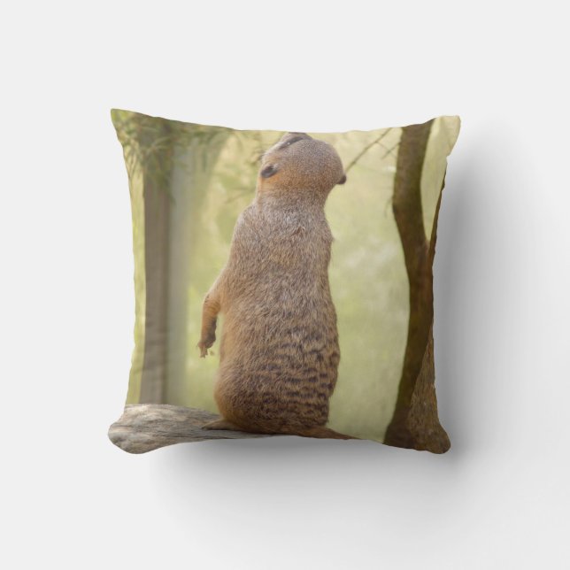 Niedliches Meerkat Throw-Kissen Kissen (Vorderseite)