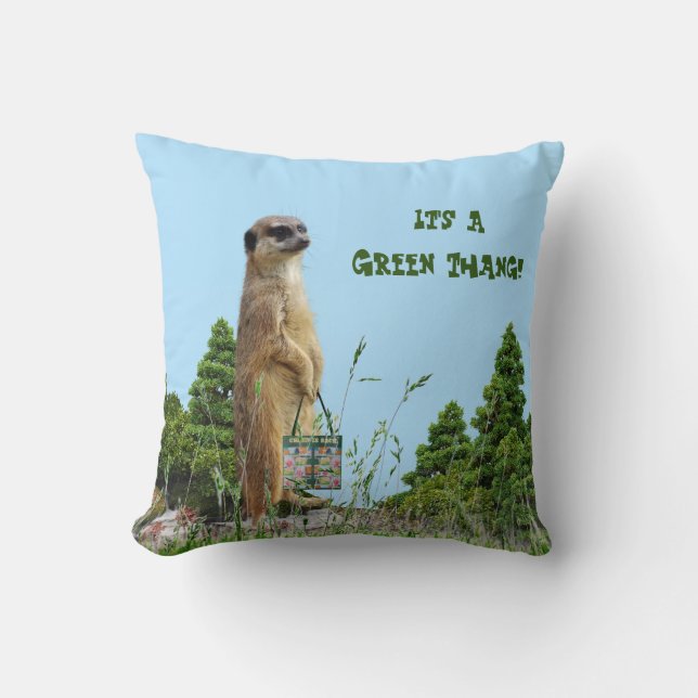 Niedliches Meerkat Tier - Kissen (Vorderseite)