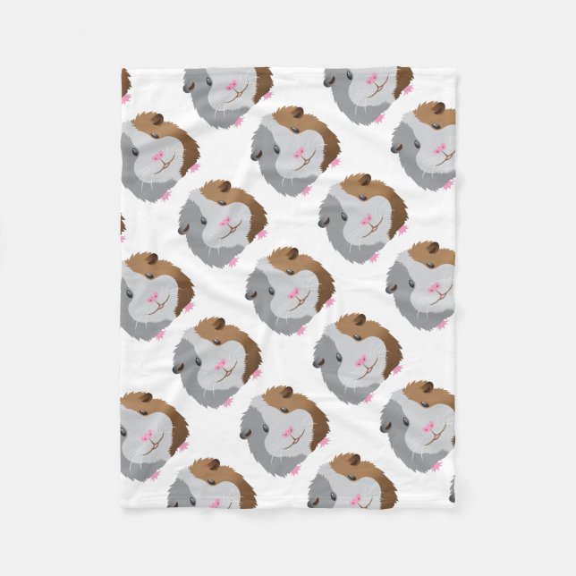 niedliches Meerschweinchengesicht Fleecedecke (Vorderseite)