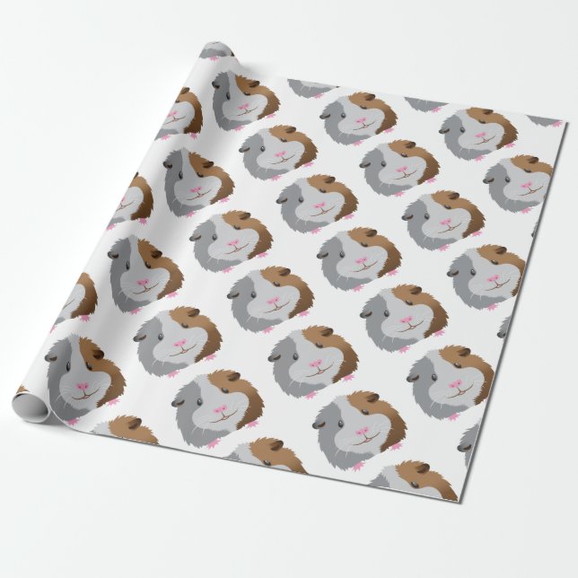 niedliches Meerschweinchengesicht Geschenkpapier (Ungerollt)