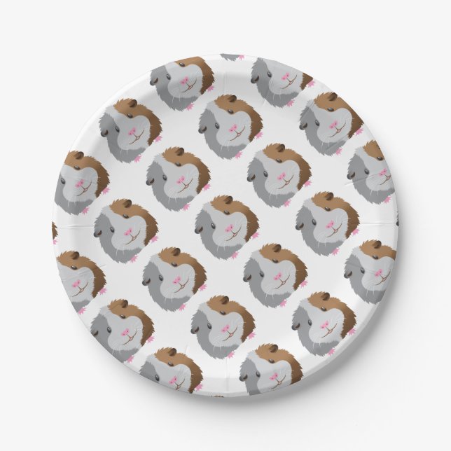 niedliches Meerschweinchengesicht Pappteller (Vorderseite)