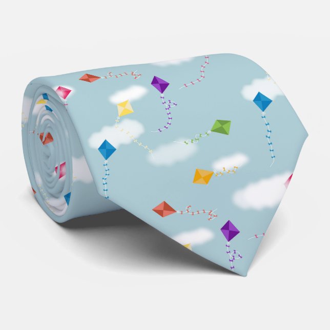 Niedliches mehrfarbiges Kites Kids-Muster Krawatte (Gerollt)
