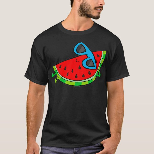 Niedliches Melon Sommerfrüchte Sonnenbrille auf de T-Shirt (Vorderseite)