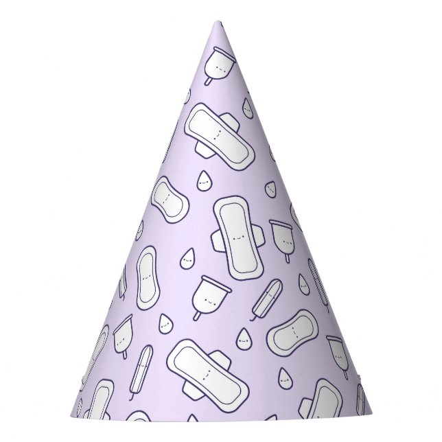 Niedliches Menstruationspad in der ersten Phase Partyhütchen (Vorderseite)