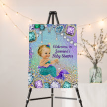 Niedliches Mermaid Baby Dusche Begrüßungszeichen