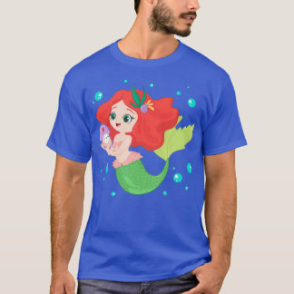 Niedliches Mermaid-Design T-Shirt