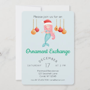 Niedliches Mermaid Weihnachtsgeschmuck Exchange-Pa Einladung