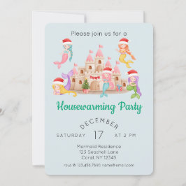 Niedliches Mermaid Weihnachtshaus Party Einladung
