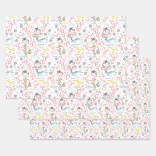Niedliches Mermaied Craft Decoupage Scrapbook und Geschenkpapier Set