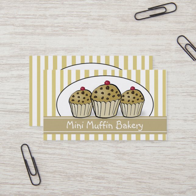 Niedliches Mini Muffin Backgeschirr Visitenkarte (Vorderseite/Rückseite Beispiel)