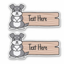 Niedliches Miniaturschnauzer-Label Aufkleber