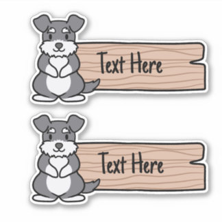 Niedliches Miniaturschnauzer-Label Aufkleber