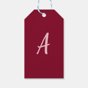 Niedliches Minimalistisches Burgundy Red Calligrap Geschenkanhänger