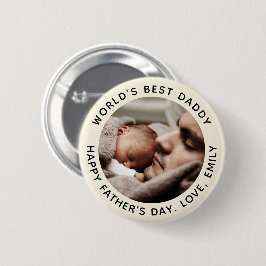 Niedliches Minimalistisches Foto des eigenen Vater Button