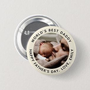 Niedliches Minimalistisches Foto des eigenen Vater Button