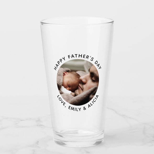 Niedliches Minimalistisches Foto des eigenen Vater Glas (Vorderseite)