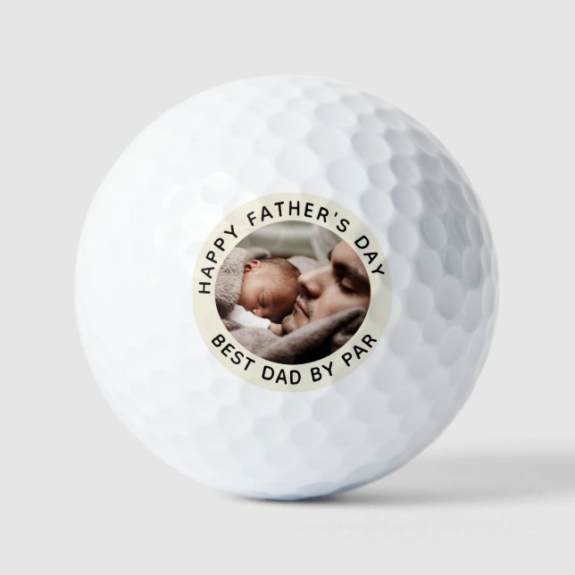 Niedliches Minimalistisches Foto des eigenen Vater Golfball (Vorderseite)