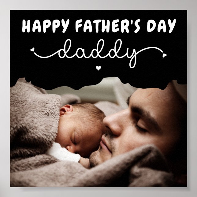 Niedliches Minimalistisches Foto des eigenen Vater Poster (Vorne)