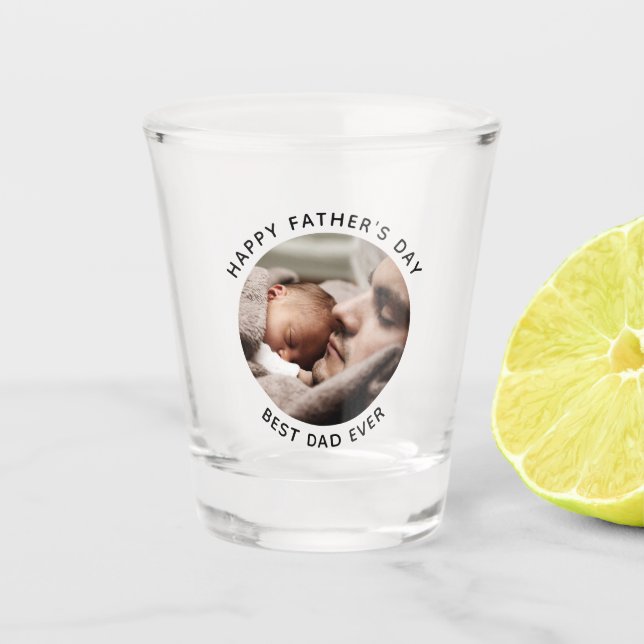 Niedliches Minimalistisches Foto des eigenen Vater Schnapsglas (Vorderseite)