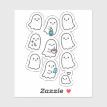 Niedliches Minimalistisches Ghost Sticker Pack - k