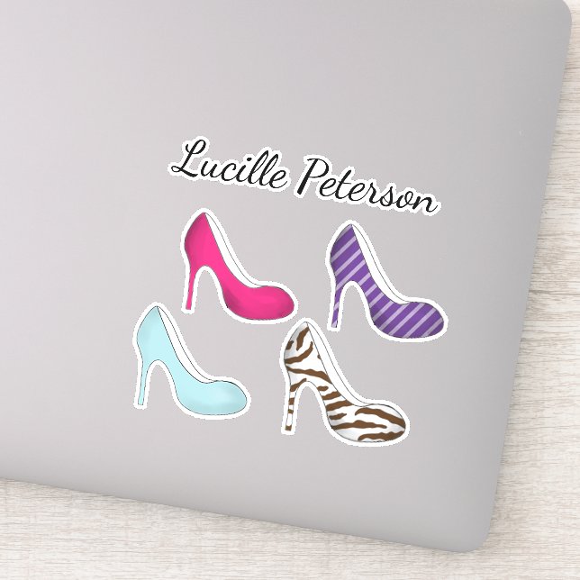 Niedliches Minimalistisches Girly Colorful Shoes M Aufkleber (Detail)