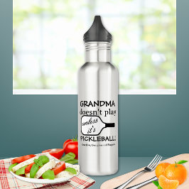 Niedliches Minimalistisches Grandma Pickleball Fun Edelstahlflasche