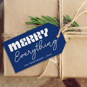 Niedliches Minimalistisches Retro Merry Alles Scri Geschenkanhänger