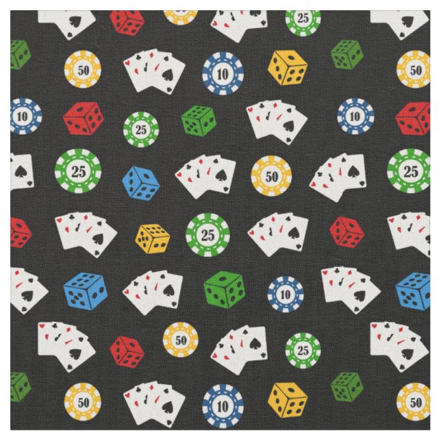 Niedliches MischCasino-Spielmuster Stoff (Nahaufnahme)