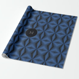 Niedliches Mit Monogramm Hexagon Pattern Navy Weih Geschenkpapier