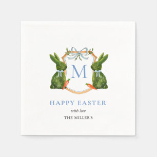 Niedliches Mit Monogramm Thema Bunny Oster Serviette