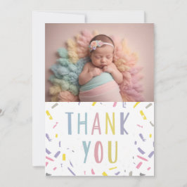 Niedliches modernes Baby Dankeschön-Karte mit Foto Einladung