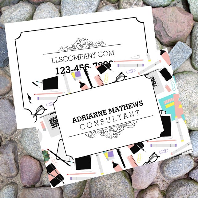 Niedliches, modernes, benutzerdefiniertes Desktop- Visitenkarte (Von Creator hochgeladen)