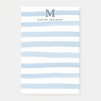 Niedliches, modernes, blaues Aquarellstreifen Mono