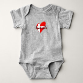 Niedliches modernes Dänemark Flaggenherz dänischer Baby Strampler