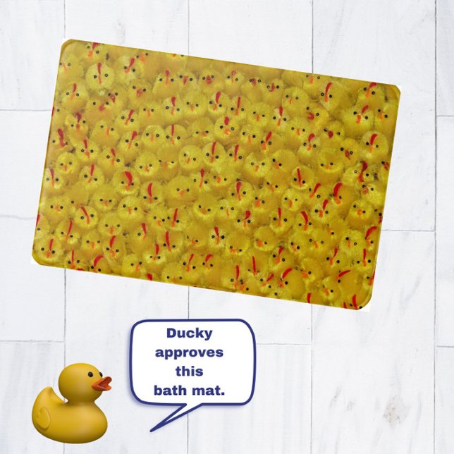 Niedliches, modernes Gelbes Osterkuchen-Kick-Muste Badematte (Add spring flare to your bathroom with this fun, yellow chick pattern bathmat!)