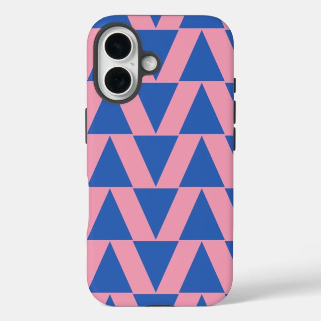 Niedliches modernes geometrisches Muster rosa Koba iPhone 16 Hülle (Rückseite)
