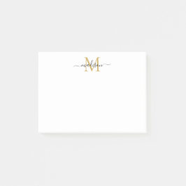 Niedliches, modernes Girl-Script Monogram Black Post-it Klebezettel